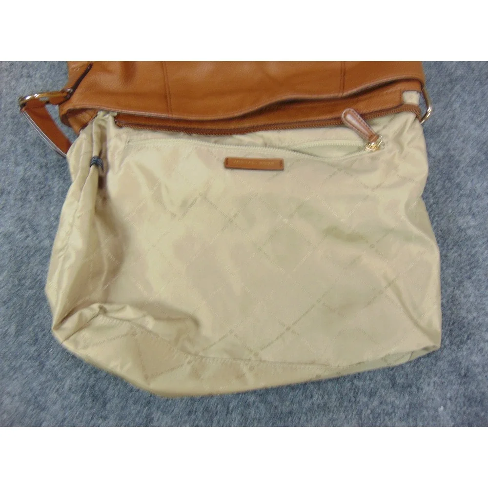 Michael Kors Bedford Purse‎ Brown Pebbled Leather Shoulder Bag Zip Top